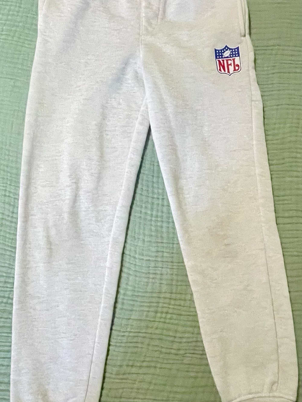 NFL Light Gray Kids Joggers with Embroidered Shield Logo